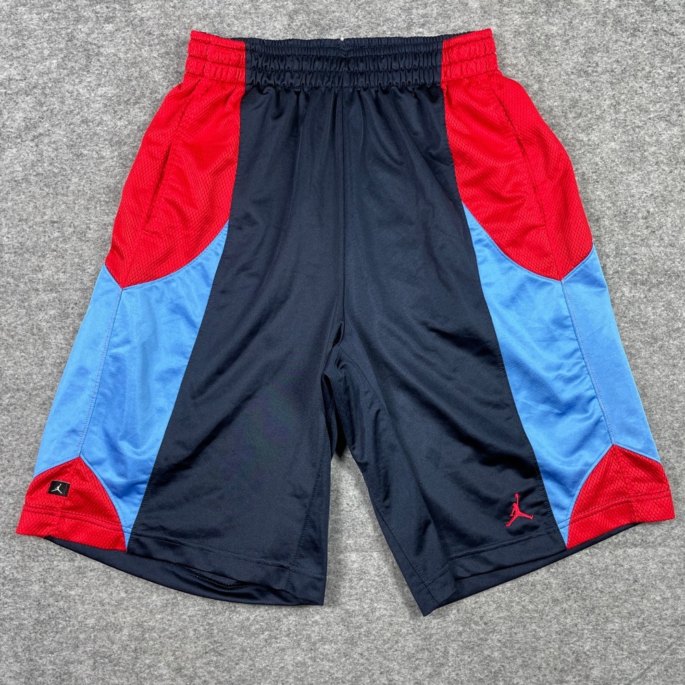 Jordan Basketball Shorts Mens L Navy Red Blue Colorblock Athletic 404309-455